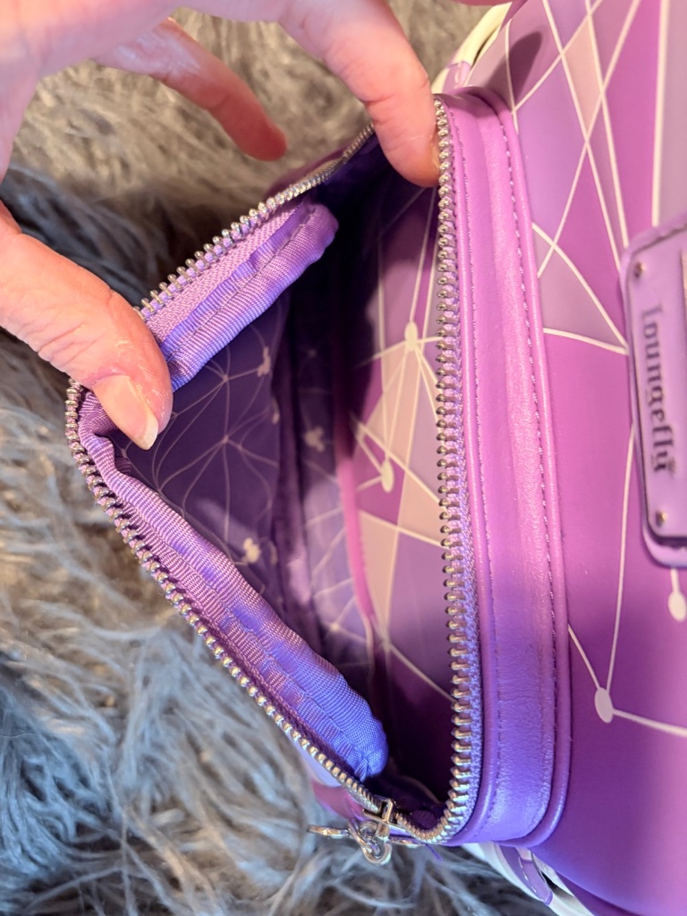 Disney parks purple wall Loungefly Mini Backpack - Picture 3 of 10